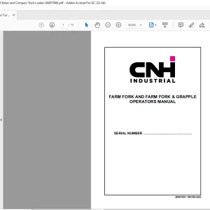 CNH Farm Fork and Farm Fork and Grapple for Skid Steers and Compact Track Loader OPERATORS MANUAL 48087999 - PDF DOWNLOAD (EN-IT-ES-DE-FR)