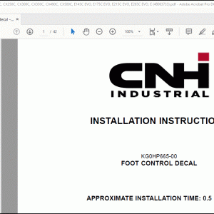 CNH Foot control decal - CX130C, CX180C, CX210C, CX250C, CX300C, CX350C, CX490C, CX500C, E145C EVO, E175C EVO, E215C EVO, E265C EVO, E305C EVO E385C EVO E485C EVO E505C EVO Parts Catalogue Manual(48063733)_EN_FR_ES_DE - PDF DOWNLOAD