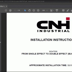CNH From Single Effect to Double Effect (Bucket-in)Kit CX17C E17C Mini Excavator Installation Instruction Manual(90347507) - PDF DOWNLOAD