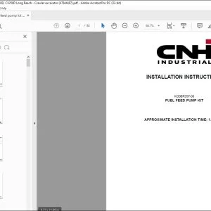 CNH Fuel feed pump kit CX210D CX250D CX250D Long Reach Crawler excavator Installation Instructions Manual 47844487 EN_FR_DE_IT_ES - PDF DOWNLOAD