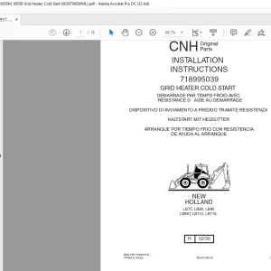 CNH Grid Heater Cold Start LB75,LB90, LB95T, LB110, LB115, 580SR, 590SR, 695SM, 695SR   6036704200 - PDF DOWNLOAD (EN-IT-ES-DE-FR)