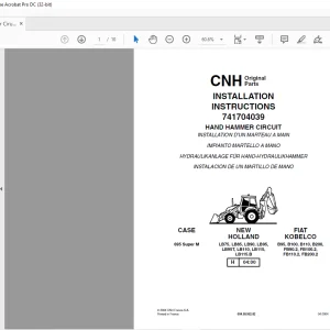 CNH Hand Hammer Ciruit INSTALLATION INSTRUCTIONS Manual 6045895282 - PDF DOWNLOAD