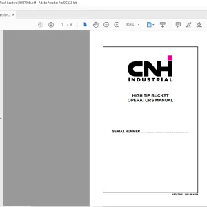 CNH High Tip Bucket for Skid Steers and Compact Track Loaders OPERATORS MANUAL 48087986 - PDF DOWNLOAD (EN-IT-ES-DE-FR)