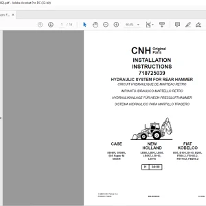 CNH Hydraulic System For Rear Hammer INSTALLATION INSTRUCTIONS Manual 6045894882 - PDF DOWNLOAD