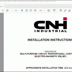 CNH KG0LP422-00 Multi-purpose circuit proportional control kit CX160D CX180D Installation Instructions Manual(47900074) - PDF DOWNLOAD