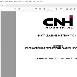 CNH KG1BP522-00 - Second option line proportional control kit (plus option 1) - CX300D CHEX INSTALLATION INSTRUCTIONS Manual 47789419 - PDF DOWNLOAD (EN-IT-ES-DE-FR-PT-NL-DAN-AR)