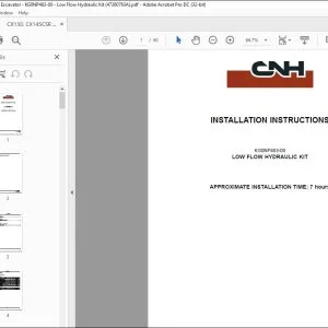 CNH LOW FLOW HYDRAULIC KIT INSTALLATION INSTRUCTIONS MANUAL 47380763A - PDF DOWNLOAD