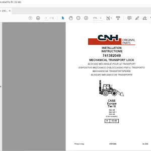 CNH MECHANICAL TRANSPORT LOCK INSTALLATION INSTRUCTIONS 580SR 580SR+ 590SR Manual 87675363 - PDF DOWNLOAD (EN-IT-ES-DE-FR)
