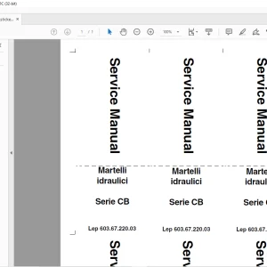 CNH Martelli idraulici Serie CB Service Manual 603.67.220.03 - PDF DOWNLOAD (Italian)