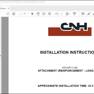 CNH Midi excavator CX80C KG1AP111-00 - ATTACHMENT (REINFORCEMENT - LONG ARM) Installation Instructions Manual(47613822)_EN_FR_IT_DE_ES - PDF DOWNLOAD