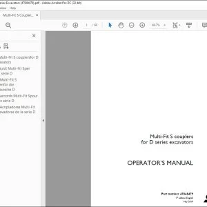 CNH Multi-Fit S couplers for D series excavators Operators Manual 47848479 - PDF DOWNLOAD