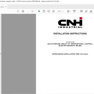 CNH CX130D Multi-Purpose Circuit Kit Installation Manual (47891686) PDF