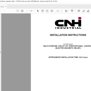 CNH Multi-purpose circuit kit (proportional control) (electro-magnetic relief) - CX130D Crawler excavator INSTALLATION INSTRUCTIONS Manual 47891686 - PDF DOWNLOAD (EN-IT-ES-DE-FR-PT-NL-DAN-AR)