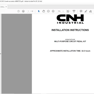 CNH Multi-purpose circuit pedal kit - CX180C, E175C EVO Crawler excavator INSTALLATION INSTRUCTIONS Manual 48063725 - PDF DOWNLOAD (EN-IT-ES-DE-FR-PT-NL-DAN-AR)
