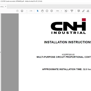 CNH Multi-purpose circuit proportional control kit - CX210D Crawler excavator INSTALLATION INSTRUCTIONS Manual 47844483 - PDF DOWNLOAD (EN-IT-ES-DE-FR-PT-NL-DAN-AR)
