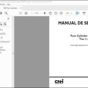 CNH NEF Four Cylinder Mechanical Tier 2 and Stage II Motor MANUAL DE SERVIÇO(47899770)  - PDF DOWNLOAD (PORTUGUESE)