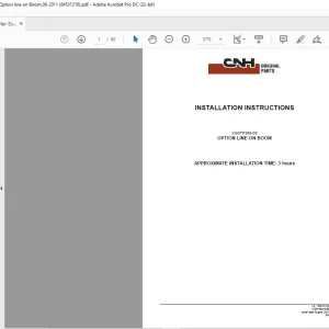 CNH OPTION LINE ON BOOM CX470C, Crawler Excavators, Kit KG0TP388-00 INSTALLATION INSTRUCTIONS Manual 84531210 - PDF DOWNLOAD (EN-IT-ES-DE-FR)