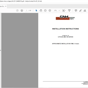 CNH OPTION LINE ON DIPPER CX300C, Crawler Excavators, Kit KG0BP891-00 INSTALLATION INSTRUCTIONS Manual 84480210 - PDF DOWNLOAD (EN-IT-ES-DE-FR)