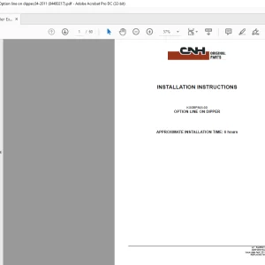 CNH OPTION LINE ON DIPPER CX300C, Crawler Excavators, Kit KG0BP893-00 INSTALLATION INSTRUCTIONS Manual 84480217 - PDF DOWNLOAD (EN-IT-ES-DE-FR)