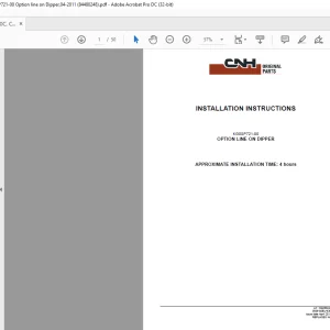 CNH OPTION LINE ON DIPPER CX350C,CX370C, Crawler Excavators, Kit KG0SP721-00 INSTALLATION INSTRUCTIONS Manual 84480248 - PDF DOWNLOAD (EN-IT-ES-DE-FR)