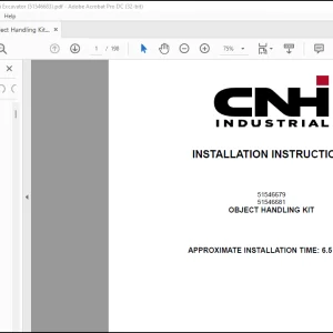 CNH Object Handling Kit - CX37C Mini Excavator Installation Instructions Manual(51546683)_EN_FR_IT_ES_DE -  PDF DOWNLOAD