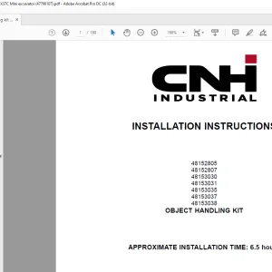 CNH Object handling kit - CX26C, CX30C, CX33C, CX37C Mini excavator INSTALLATION INSTRUCTIONS Manual (47790107) - PDF DOWNLOAD (EN-IT-ES-DE-FR-PT-NL-DAN-AR)