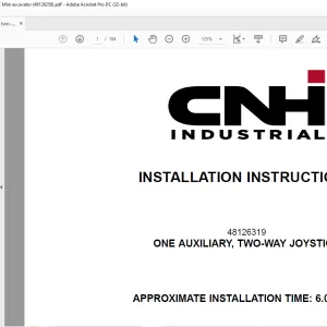 CNH One auxiliary, two-way joystick - CX17C, E17C Mini excavator INSTALLATION INSTRUCTIONS Manual 48126258 - PDF DOWNLOAD (EN-IT-ES-DE-FR-PT-NL-DAN-AR)