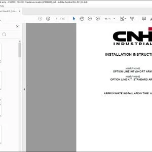 CNH Option line kit (short arm) (standard arm) CX210C CX220C Crawler excavator Installation Instructions Manual 47906080 EN_ZH - PDF DOWNLOAD