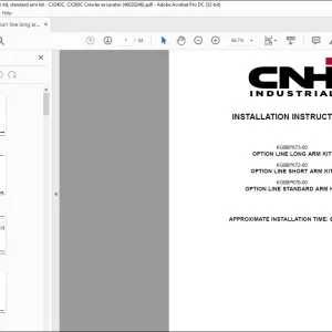 CNH Option line long arm kit short arm kit standard arm kit CX240C CX260C Crawler excavator Installation Instructions Manual 48020246 EN_ZH - PDF DOWNLOAD