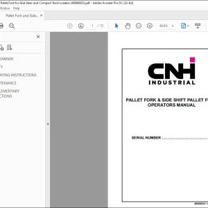 CNH PALLET FORK & SIDE SHIFT PALLET FORK Operators Manual 48088003 - PDF DOWNLOAD
