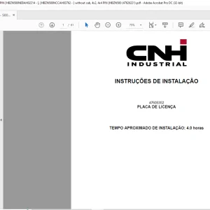 CNH PLACA DE LICENÇA License plate - 580N Backhoe loader 4x2, 4x4  INSTRUÇÕES DE INSTALAÇÃO Manual 47626221 (En-Pt-ES) - PDF DOWNLOAD