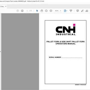 CNH Pallet Fork and Side Shift Pallet Fork for Skid Steer and Compact Track Loaders OPERATORS MANUAL 48088003 - PDF DOWNLOAD (EN-IT-ES-DE-FR)