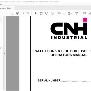 CNH Pallet Fork and Side Shift Pallet Fork for Skid Steer and Compact Track Loaders Operators Manual(48088003)  -  PDF DOWNLOAD