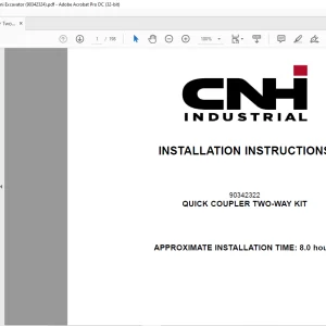 CNH Quick Coupler Two-Way Kit - CX17C, E17C Mini Excavator INSTALLATION INSTRUCTIONS Manual 90342324 - PDF DOWNLOAD (EN-IT-ES-DE-FR-PT-NL-DAN-AR)
