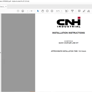 CNH Quick coupler line kit - CX250D Crawler excavator INSTALLATION INSTRUCTIONS Manual 47929342 - PDF DOWNLOAD (EN-IT-ES-DE-FR-PT-NL-DAN)