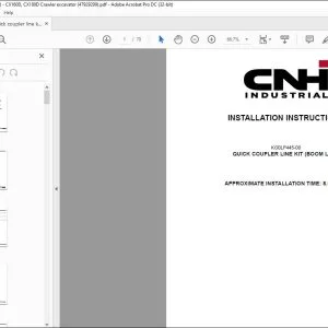 CNH Quick coupler line kit (boom line) - CX160D, CX180D Crawler excavator Installation Instructions Manual 47929299 EN_FR_DE_IT_ES - PDF DOWNLOAD