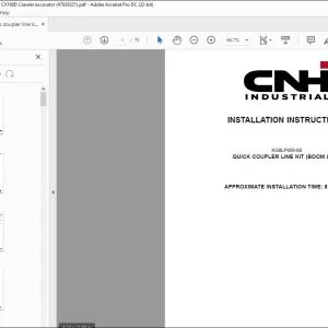 CNH Quick coupler line kit (boom line) CX160D Crawler excavator Installation Instructions Manual 47929321 EN_FR_DE_IT_ES - PDF DOWNLOAD