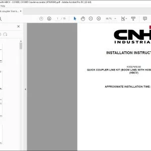 CNH Quick coupler line kit (boom line) with HBCV CX160D CX180D Crawler excavator Installation Instructions Manual 47929304 EN_FR_DE_IT_ES - PDF DOWNLOAD