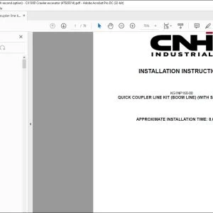 CNH Quick coupler line kit (boom line) (with second option) CX130D Crawler excavator Installation Instructions Manual 47929314 EN_FR_DE_IT_ES - PDF DOWNLOAD