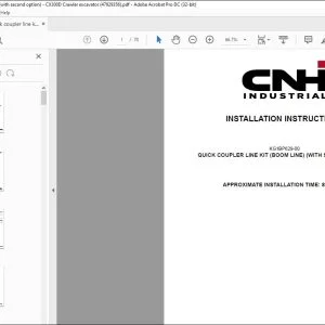 CNH Quick coupler line kit (boom line) with hose burst check valve (HBCV) CX210D Crawler excavator Installation Instructions Manual 47929330 EN_FR_DE_IT_ES - PDF DOWNLOAD