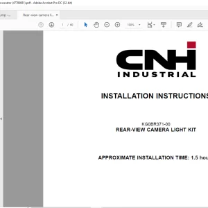 CNH Rear-view camera light kit - CX250D Crawler excavator INSTALLATION INSTRUCTIONS Manual 47789081 - PDF DOWNLOAD (EN-IT-ES-DE-FR-PT-NL-DAN)