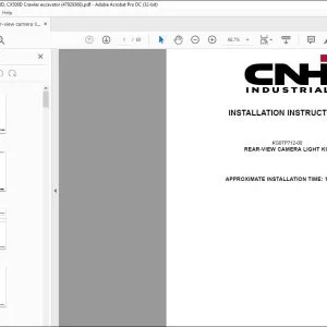 CNH Rear-view camera light kit CX490D CX500D Crawler excavator Installation Instructions Manual 47929368 EN_FR_DE_IT_ES - PDF DOWNLOAD