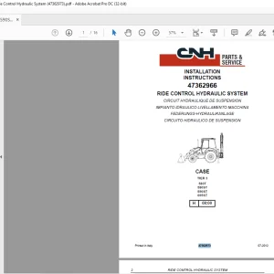 CNH Ride Control Hydraulic System 580T, 580ST, 590ST,  INSTALLATION INSTRUCTIONS Manual 47362973 - PDF DOWNLOAD
