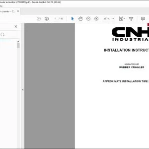 CNH Rubber crawler CX75C SR CX80C Crawler excavator Installation Instructions Manual 47995867 EN_FR_DE_IT_ES - PDF DOWNLOAD