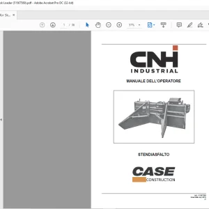 CNH STENDIASFALTO MANUALE DELL’OPERATORE 51567589 - PDF DOWNLOAD (Italian)