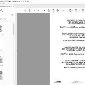 CNH Safety Vavle Kit on CX470B Excavator Assembly Instructions Manual 84197170 EN_FR_DE_ES - PDF DOWNLOAD