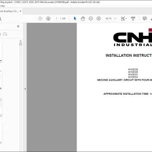CNH Second Auxiliary Circuit with Four-Way Joystick CX33C CX37C E33C E37C Mini Excavator Installation Instructions Manual 51546106 EN_FR_DE_IT_ES - PDF DOWNLOAD