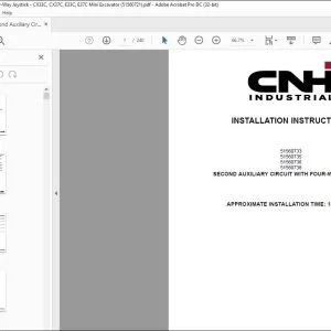 CNH Second Auxiliary Circuit with Four-Way Joystick CX33C CX37C E33C E37C Mini Excavator Installation Instructions Manual 51560721 EN_FR_DE_IT_ES - PDF DOWNLOAD