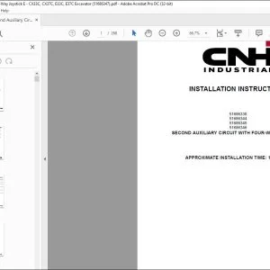 CNH Second Auxiliary Circuit with Four-Way Joystick E CX33C CX37C E33C E37C Excavator Installation Instructions Manual 51686347 EN_FR_DE_IT_ES - PDF DOWNLOAD