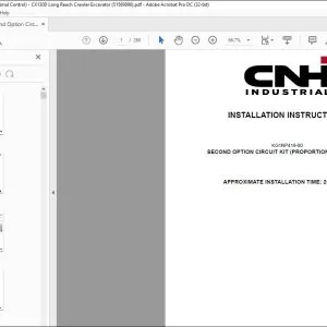 CNH Second Option Circuit Kit (Proportional Control) CX130D Long Reach Crawler Excavator Installation Instructions Manual 51589896 EN_DE_FR_IT_ES - PDF DOWNLOAD